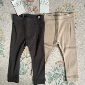 Zara Kids Ribbed Legging Duo - Black & Beige